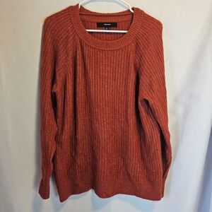 Vero Moda Ribbed Knit Long Sleeve‎ Sweater Rust Orange Medium